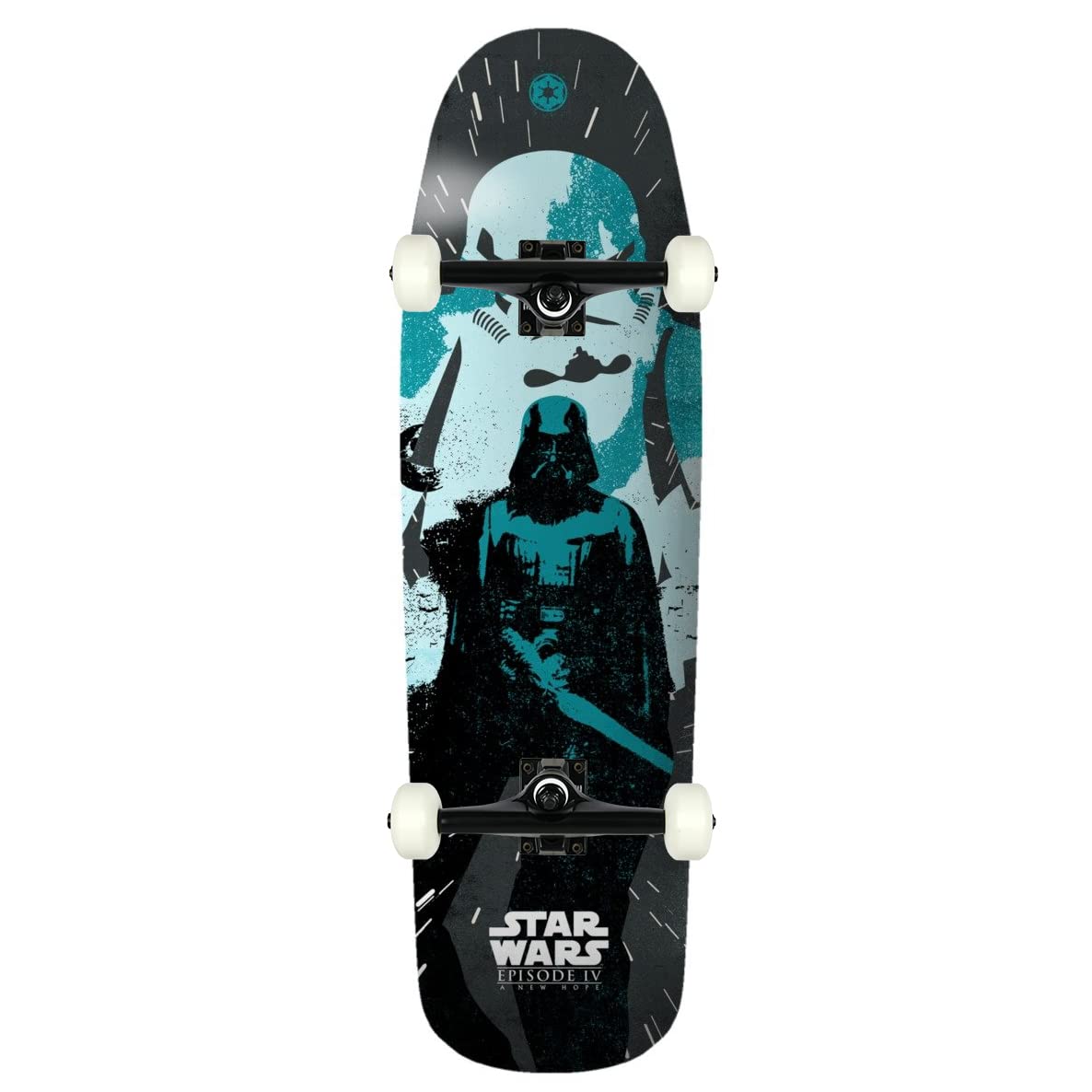 Element Skateboards Complete - Star Wars 80s Stormtrooper Old School Shape Skateboard for Cruising & Street Riding | Perfect for Star Wars Fans & Skateboard Enthusiasts