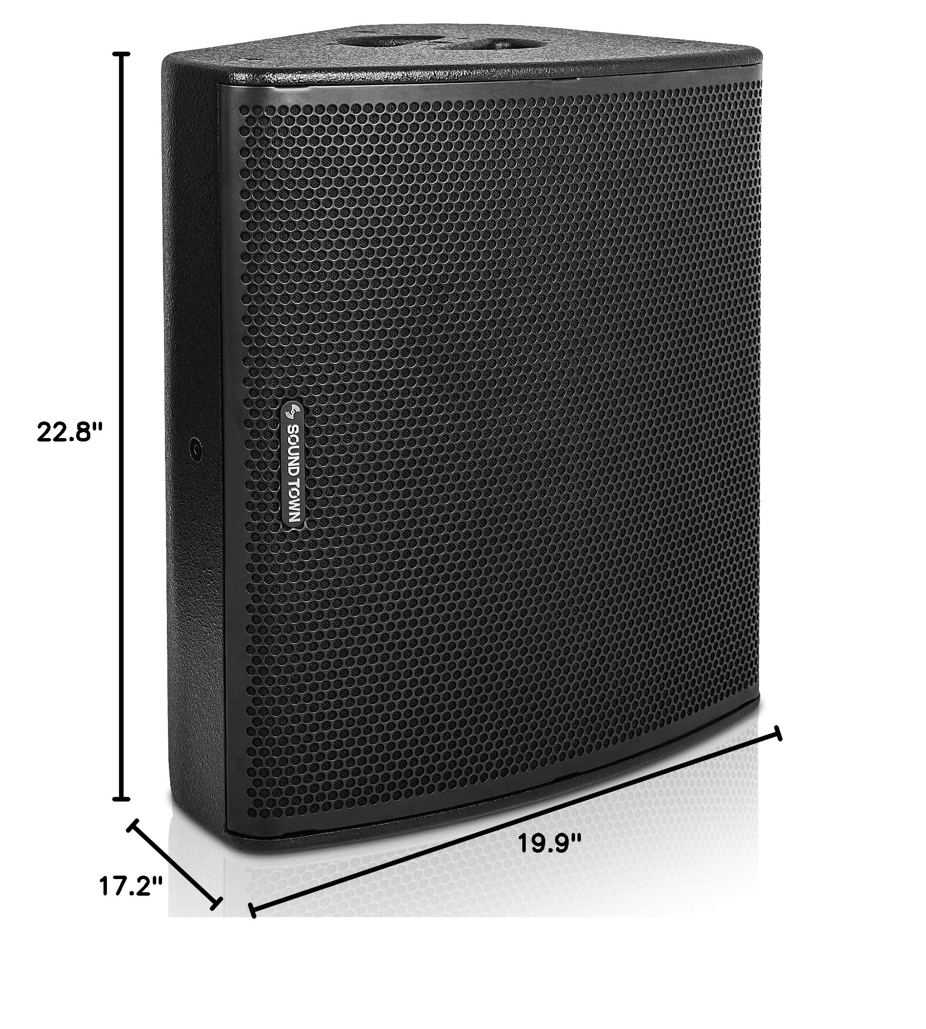 Sound Town CARME-12MM 12 Inch Professional Coaxial Speaker - High Power PA Loudspeaker for Live Sound, Karaoke, DJ, Church & Bar Installations - Durable Black Cabinet for Indoor/Outdoor Events