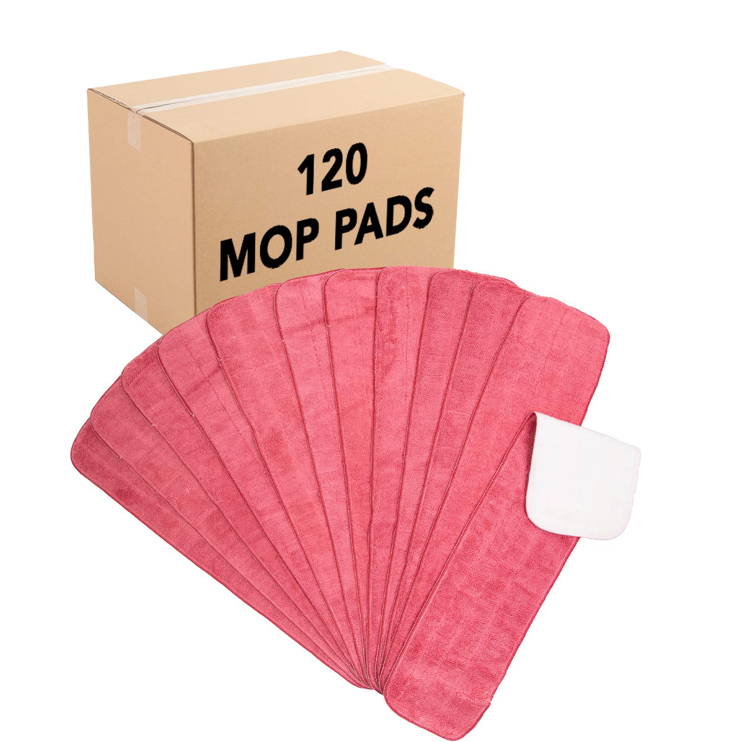 **Arkwright Spray Mop Replacement Pads (120-Pack) – Bulk Microfiber Refill Pads for Wet & Dry Floor Cleaning – Compatible with Bona, Rubbermaid & All Mop Heads – 24-Inch, Red – Ideal for Homes, Offices & Hardwood Floors**