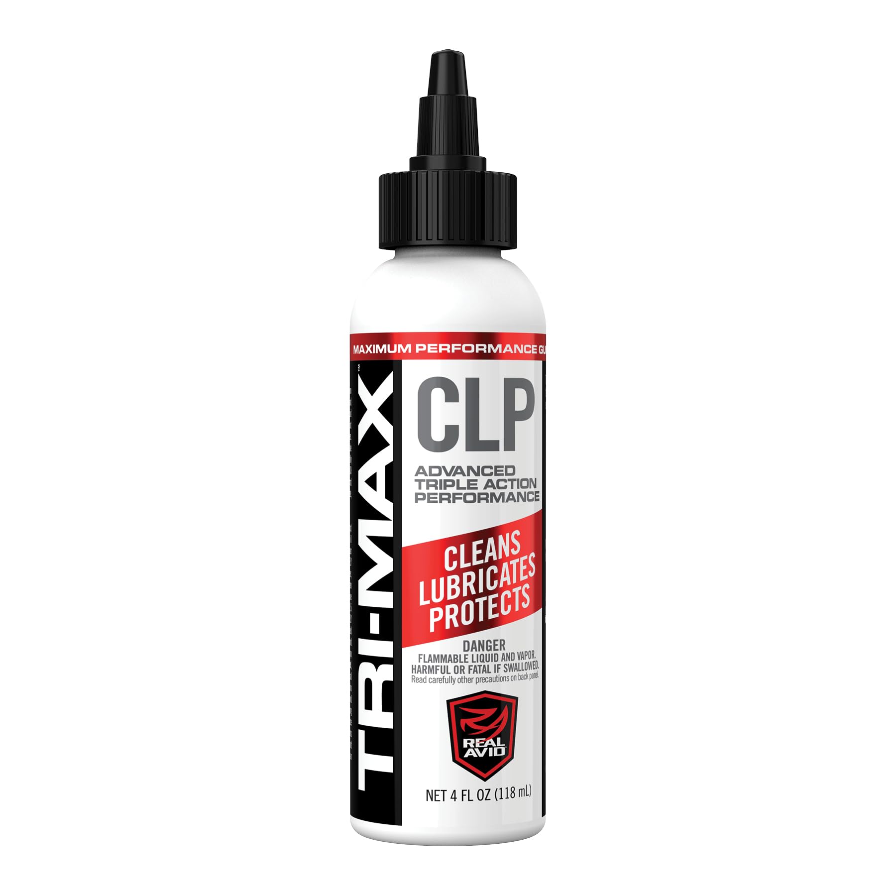 Real Avid CLP Gun Cleaner and Lubricant - 4oz Bottle | 3-in-1 Gun Oil, Cleaner & Lubricant | All-in-One Rust Protectant for Firearms | Perfect for Pistols, Rifles & Shotguns | Quick Cleaning & Protection for Shooting Range & Hunting