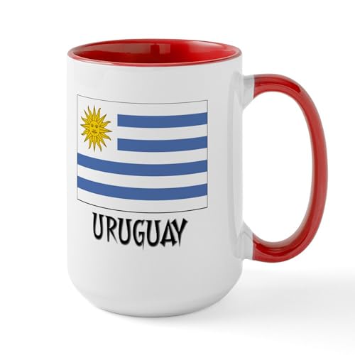 White/Red Inside - Uruguay Flag Large Mug