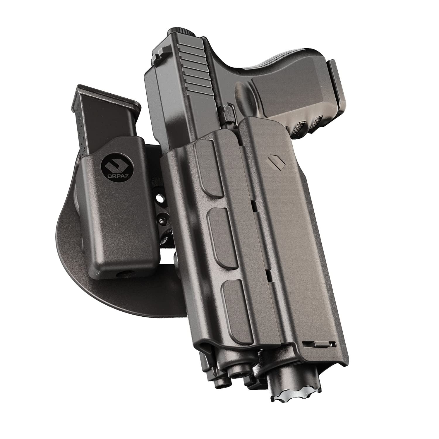 Orpaz T40 Adjustable Modular OWB Holster for S&W SD9VE - Compatible with Light, Laser & Optics - Tactical Gun Holder for Outdoor Shooting, Range Training & Concealed Carry