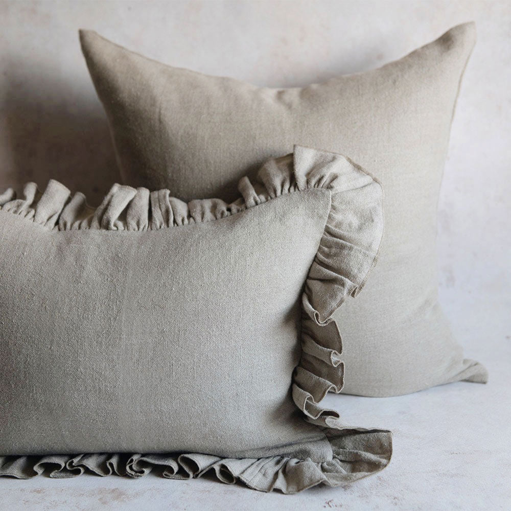 Premium Heavyweight Linen Pillow Cover - 100% Natural Organic Cotton - Breathable & Durable Home Decor for Living Room, Bedroom, or Nursery