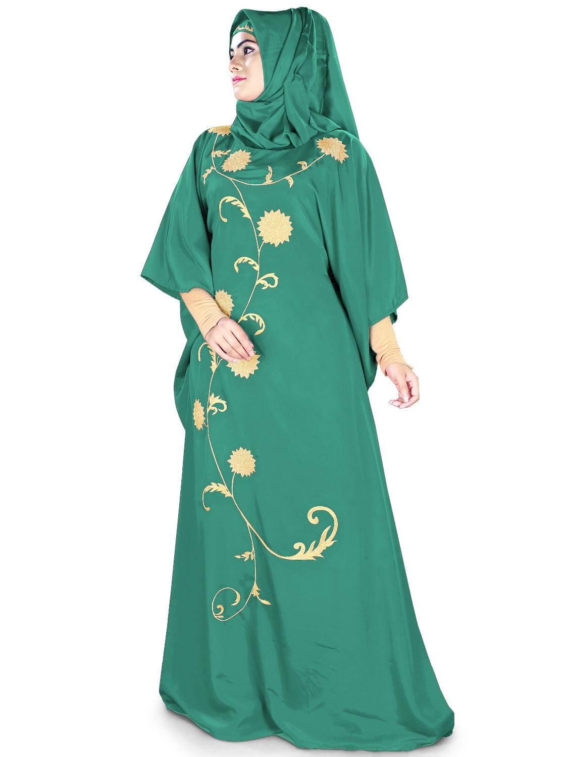 Elegant Aiza Kaftan Dress for Women - Flowy Boho Maxi Dress with Embroidery - Perfect for Beach, Vacation & Summer Outfits
