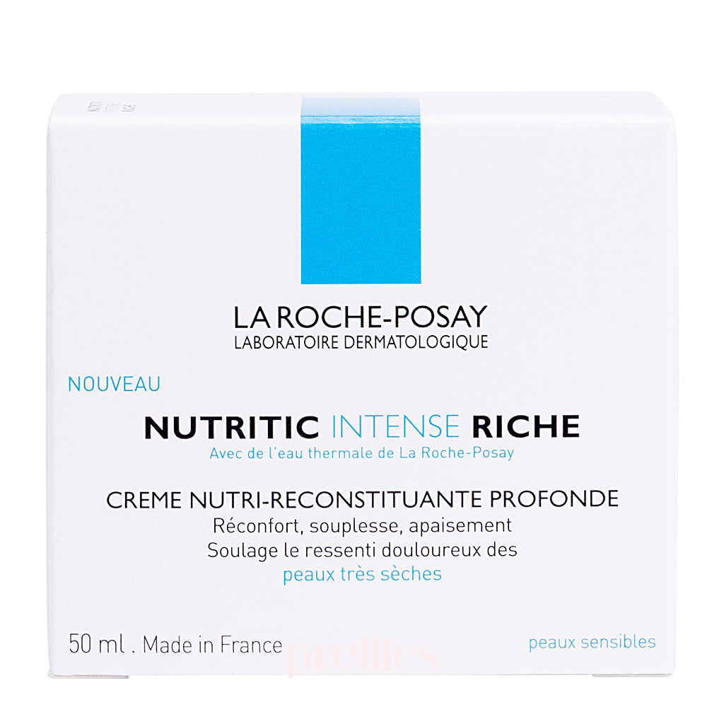La Roche-Posay Nutritic Intense Rich Moisturizing Face Cream 50ml - Deep Hydration for Dry & Sensitive Skin - Day & Night Skincare Routine