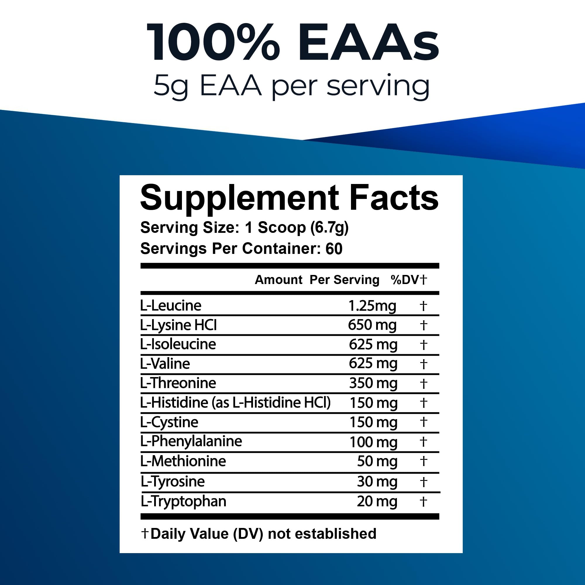 Premium 100% Essential Amino Acids Powder - Berry Flavor, 60 Servings (5g Each) | Complete 9 EAAs & BCAAs (L-Leucine, L-Isoleucine, L-Valine) | Muscle Recovery & Energy Supplement for Men & Women | Post-Workout, Fitness & Active Lifestyle Support