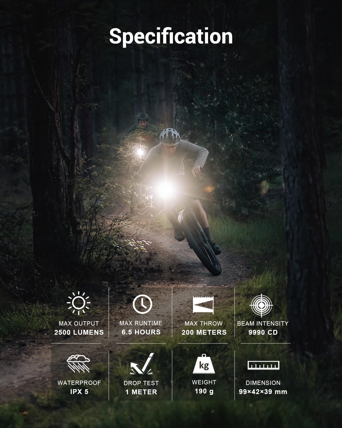 Magicshine ALLTY 1500S 2500S Bike Lights for Night Riding - USB-C Rechargeable, Battery Replaceable, Wireless & APP Control - Compatible with Garmin/GoPro Mount for Road, MTB, Commuter Cycling - Perfect for Nighttime Safety and Urban Commuting