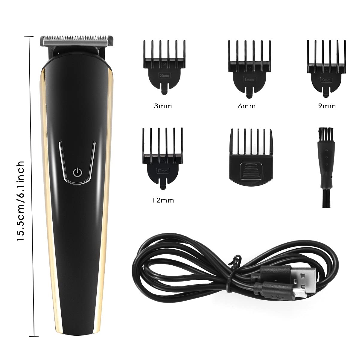 Professional 5-in-1 Electric Hair Clipper for Men - USB Rechargeable Beard Trimmer, Nose Hair Trimmer & Shaver Kit with Storage Base | Perfect for Home Grooming, Travel & Barber Use