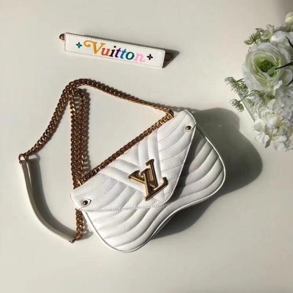 Louis Vuitton New Wave Chain Bag MM in White - Luxury Crossbody Purse for Women, Perfect for Parties, Dates & Evening Events