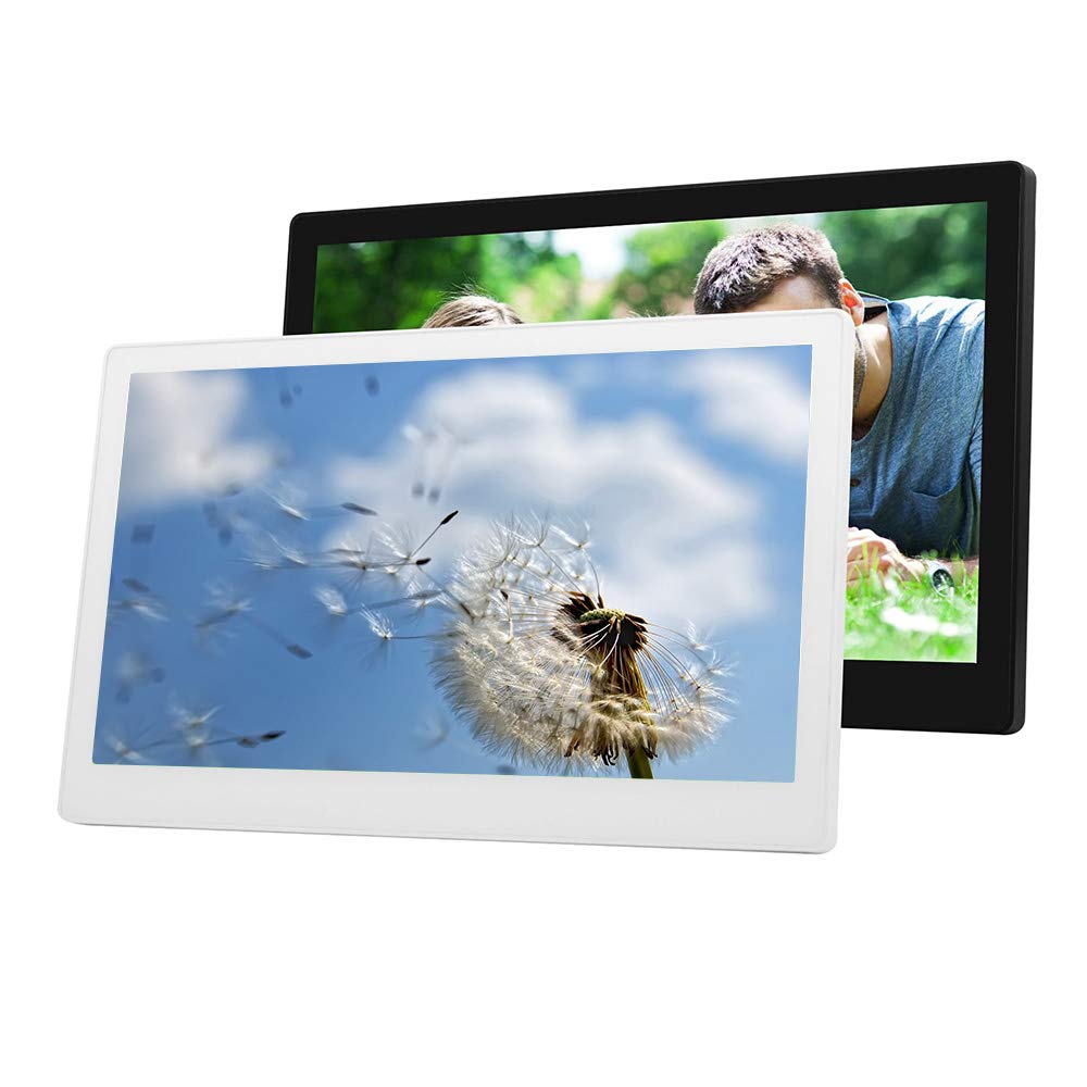 17-inch Digital Photo Frame with 1440×900 HD Display - Electronic Photo Album with Clock, Calendar & Alarm - Auto Switch & Timer - Perfect for Home, Office & Gifts (Black/White)