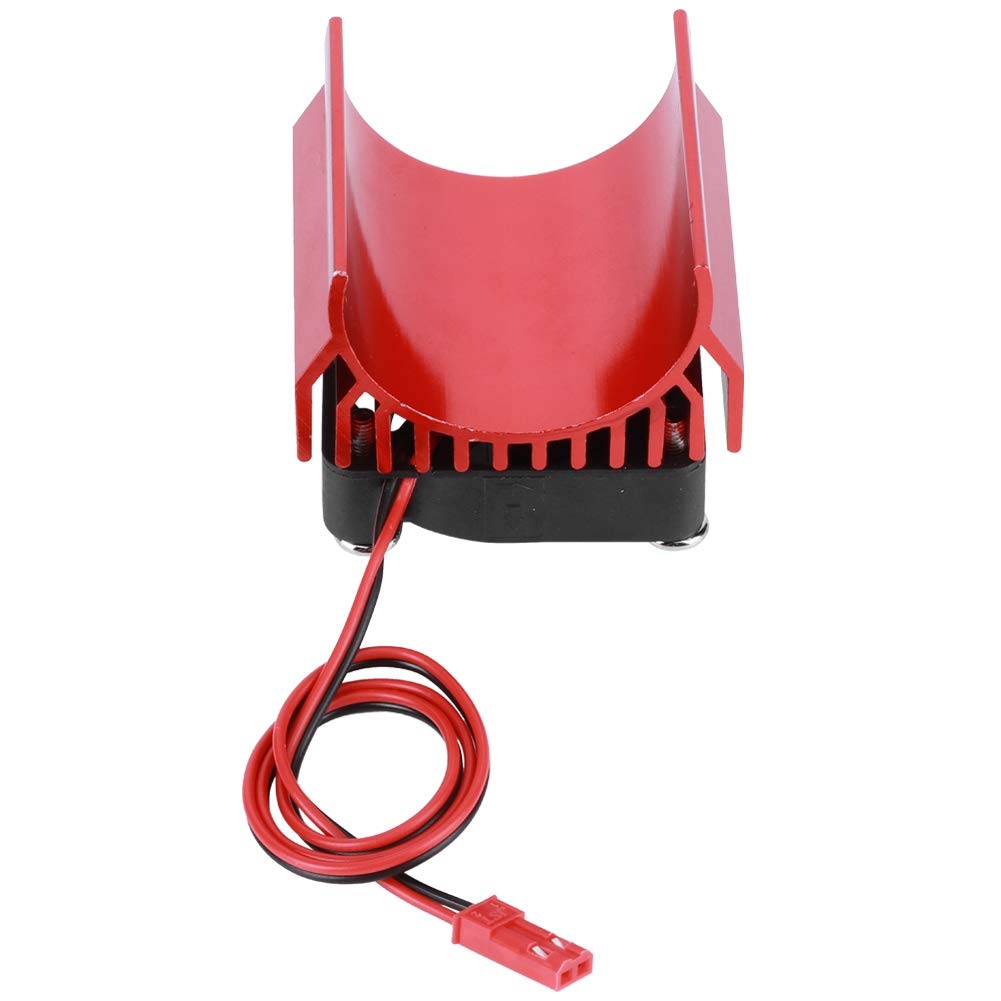 Junlucki Aluminum Heat Sink for 1/10 RC Cars - High Performance Cooling System for RC Trucks, Buggies & Crawlers - Red (Perfect for Off-Road Racing & High-Temperature Environments)