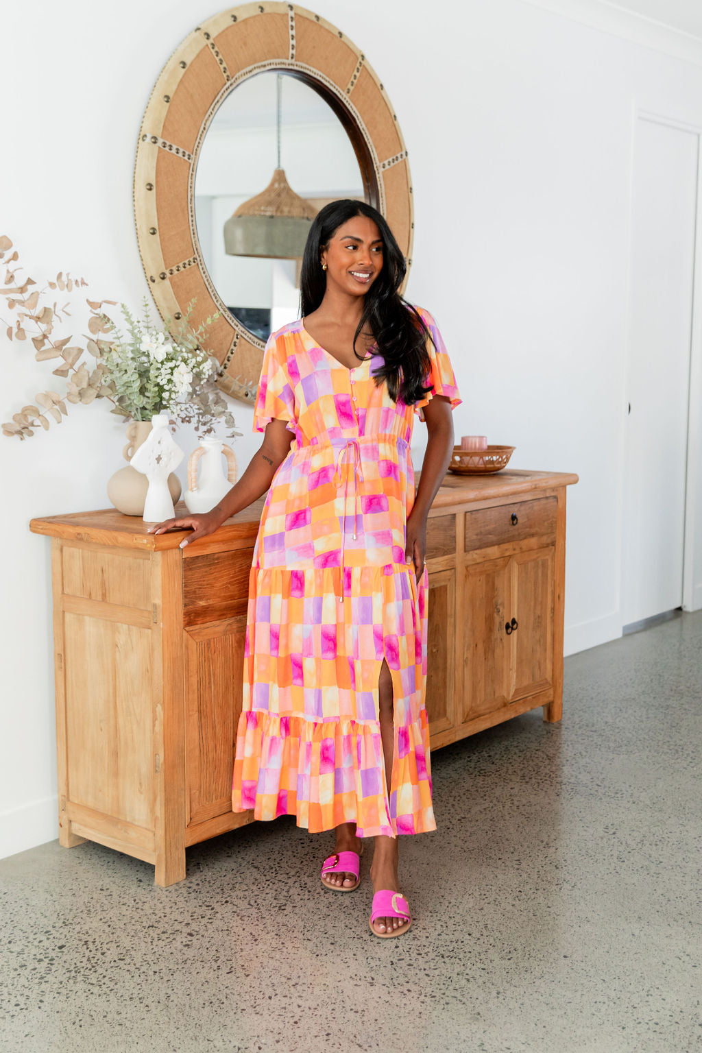 Bonnie Maxi Dress with Illusion Neckline - Elegant Flowy Long Dress for Women | Perfect for Weddings, Parties & Summer Outfits