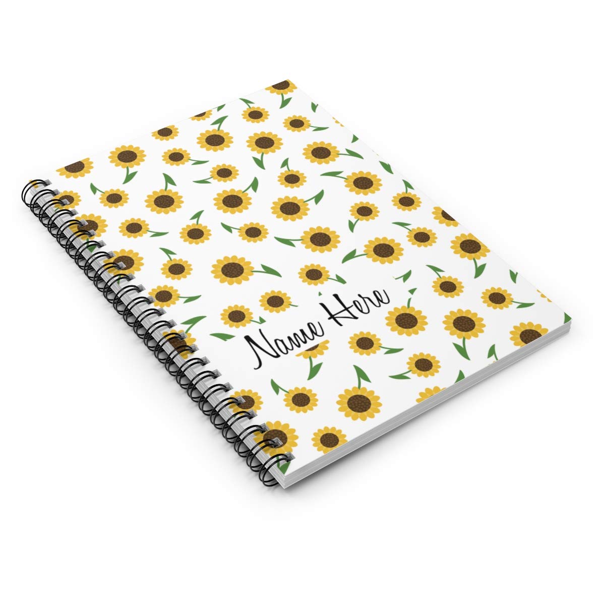 Personalized Sunflower Spiral Notebook - Custom Name Journal for Kids, Teens, Girls & Women | School Supplies, Diary, Gift Idea for Birthdays & Graduations