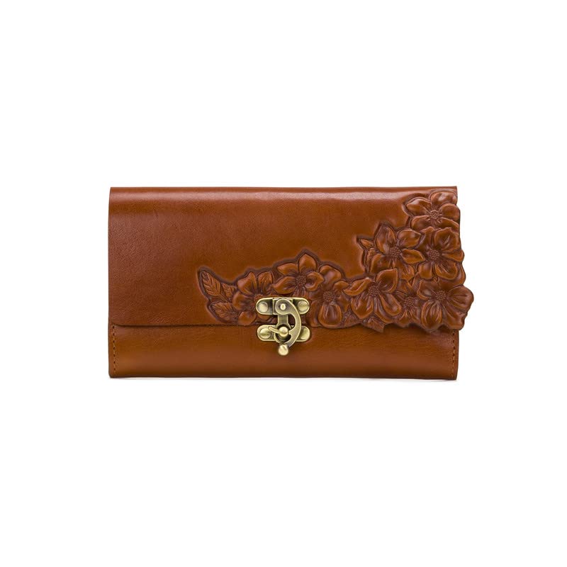 Patricia Nash Terresa Slim Women's Wallet - Genuine Leather RFID Blocking Bifold Wallet for Credit Cards & Cash - Tan - Perfect for Everyday Use, Travel & Gift Giving