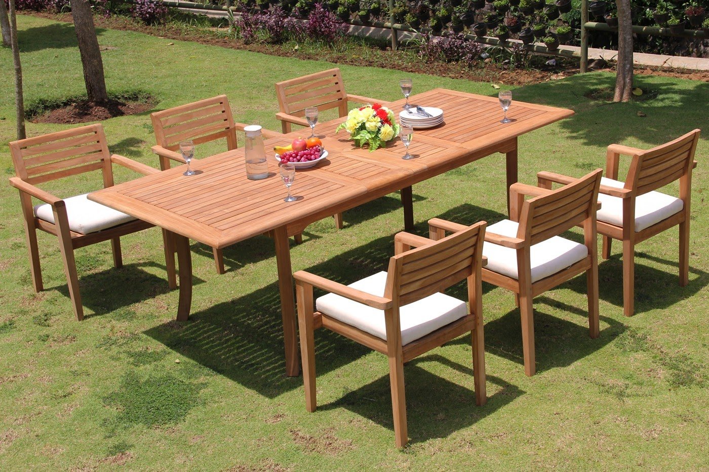 Premium 7-Piece Teak Outdoor Dining Set - 94