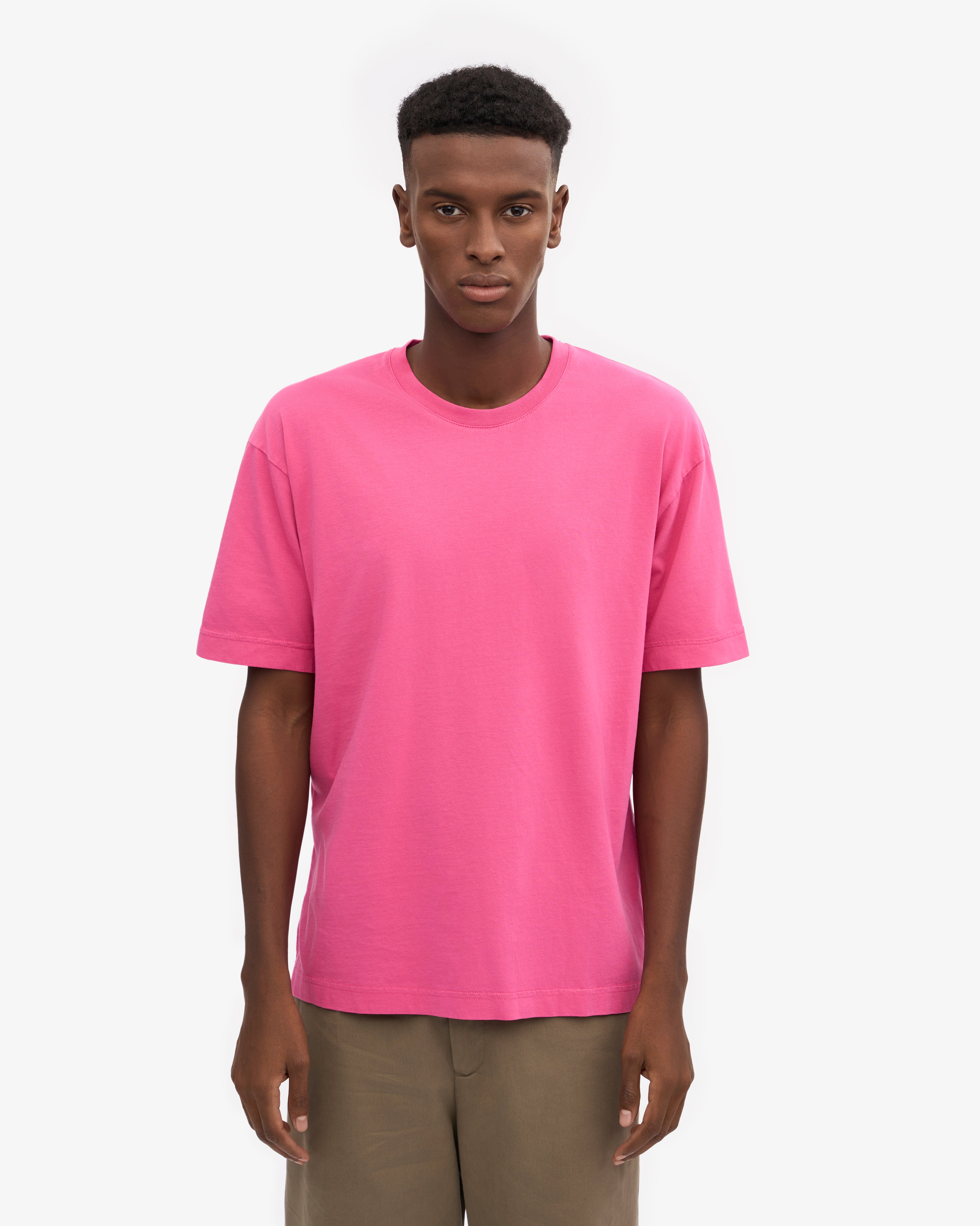 Oversized Organic Cotton T-Shirt for Women - Soft & Comfortable Bubblegum Pink Top for Casual Wear & Loungewear