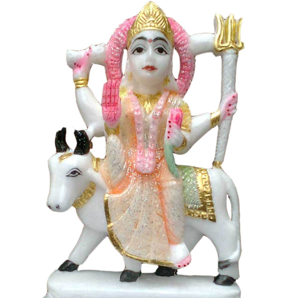 Handcrafted Alabaster Gauri Murti Statue - 12 Inch Hindu Goddess Idol for Home Altar & Spiritual Decor