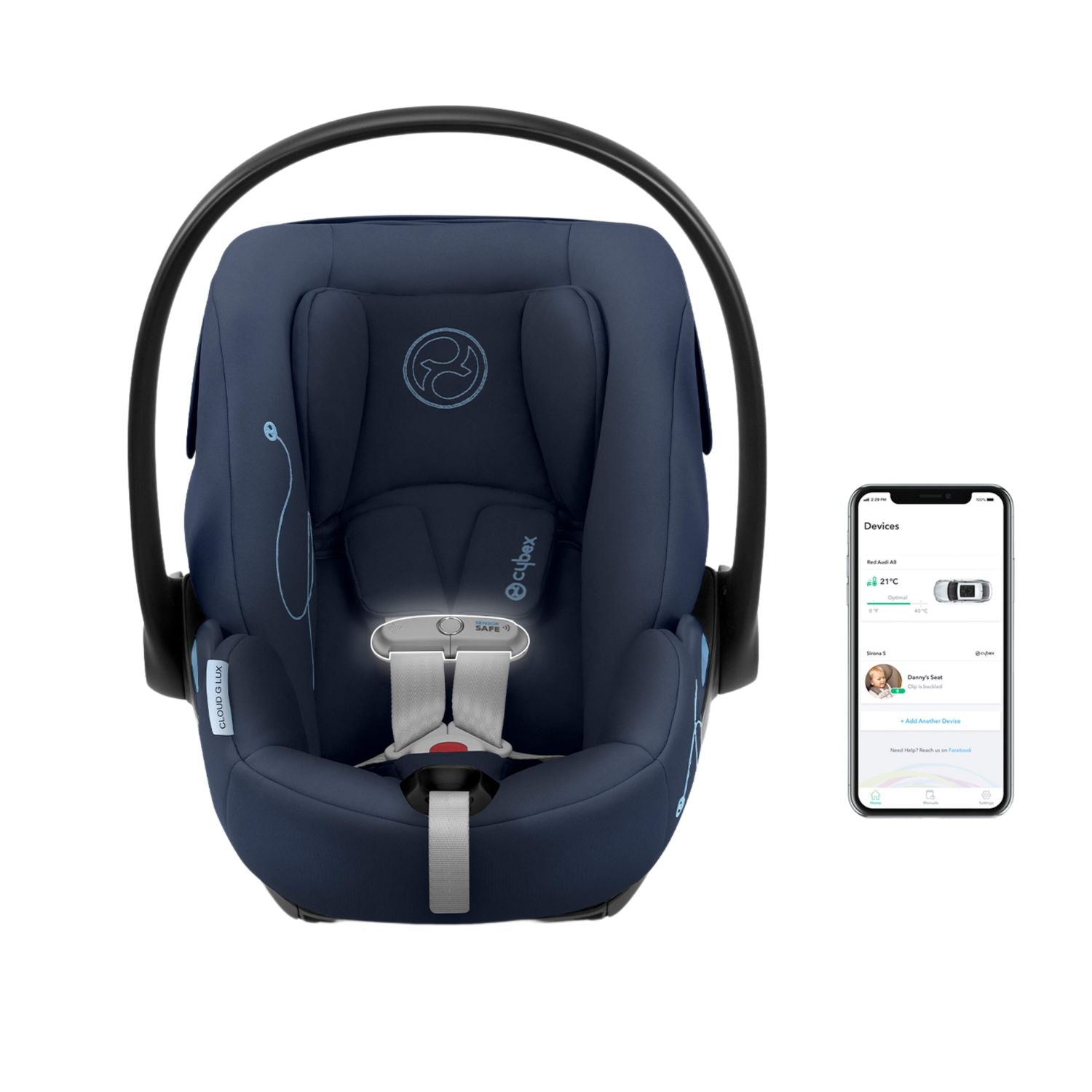Cybex Cloud G Lux SensorSafe Infant Car Seat – Lightweight, Safe & Comfortable Baby Car Seat for Newborns – Perfect for Travel, Daily Commutes & Family Outings