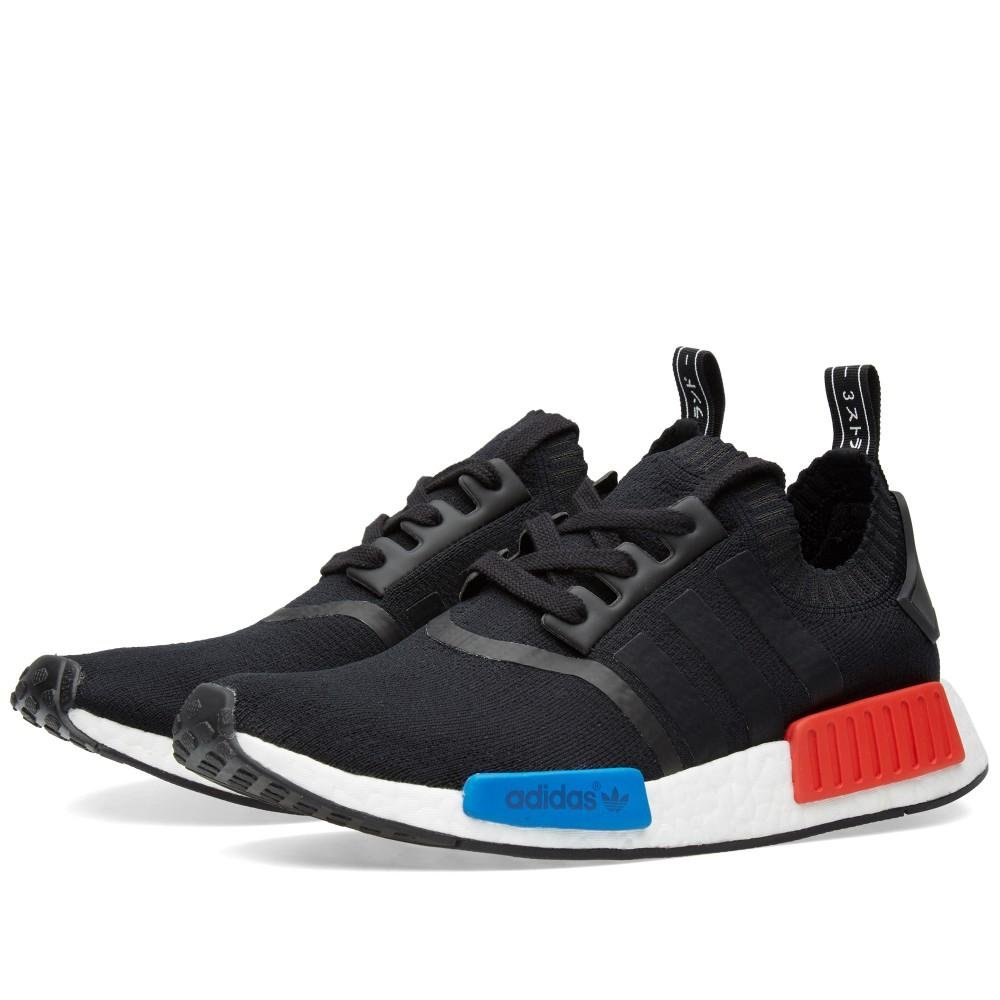adidas Originals Women's NMD R1 Running Shoes - Black, White, Blue, Red | US Size 9.5 | Lightweight & Comfortable for Road Running, Gym Workouts & Casual Wear