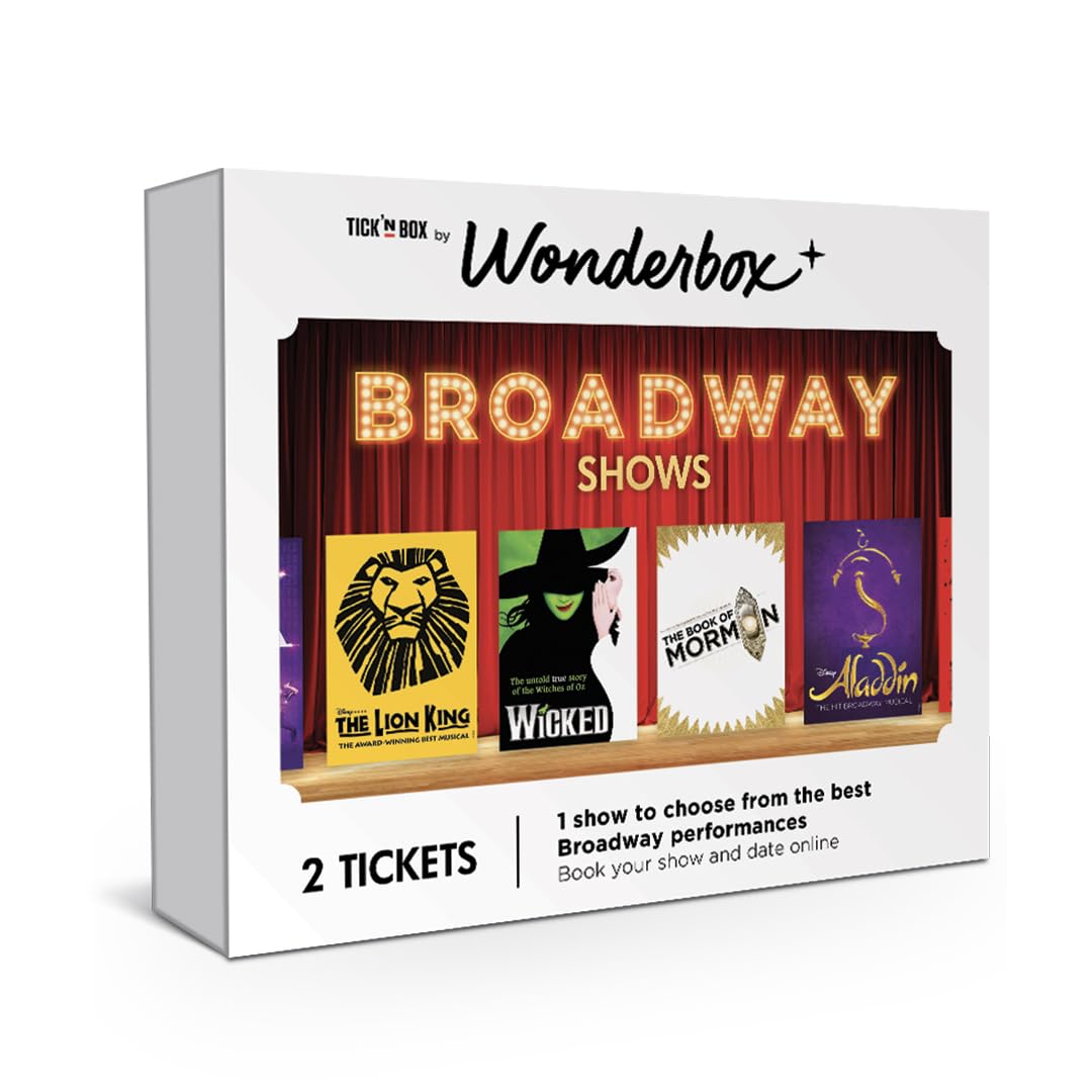 WONDERBOX Broadway Show Experience Gift – 2 Tickets to Any Broadway Musical of Your Choice – Fast Online Booking – Perfect Gift for Theater Lovers – Best for Birthdays, Anniversaries & Special Occasions