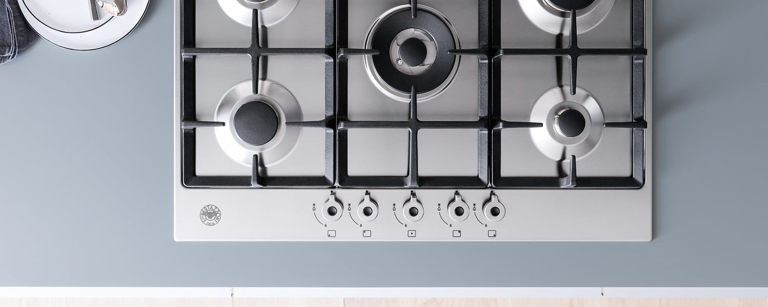 Bertazzoni PROF365CTXV 36 Inch 5-Burner Gas Cooktop with Front Controls - Stainless Steel Professional Range for Home Kitchen Cooking, Grilling & Entertaining