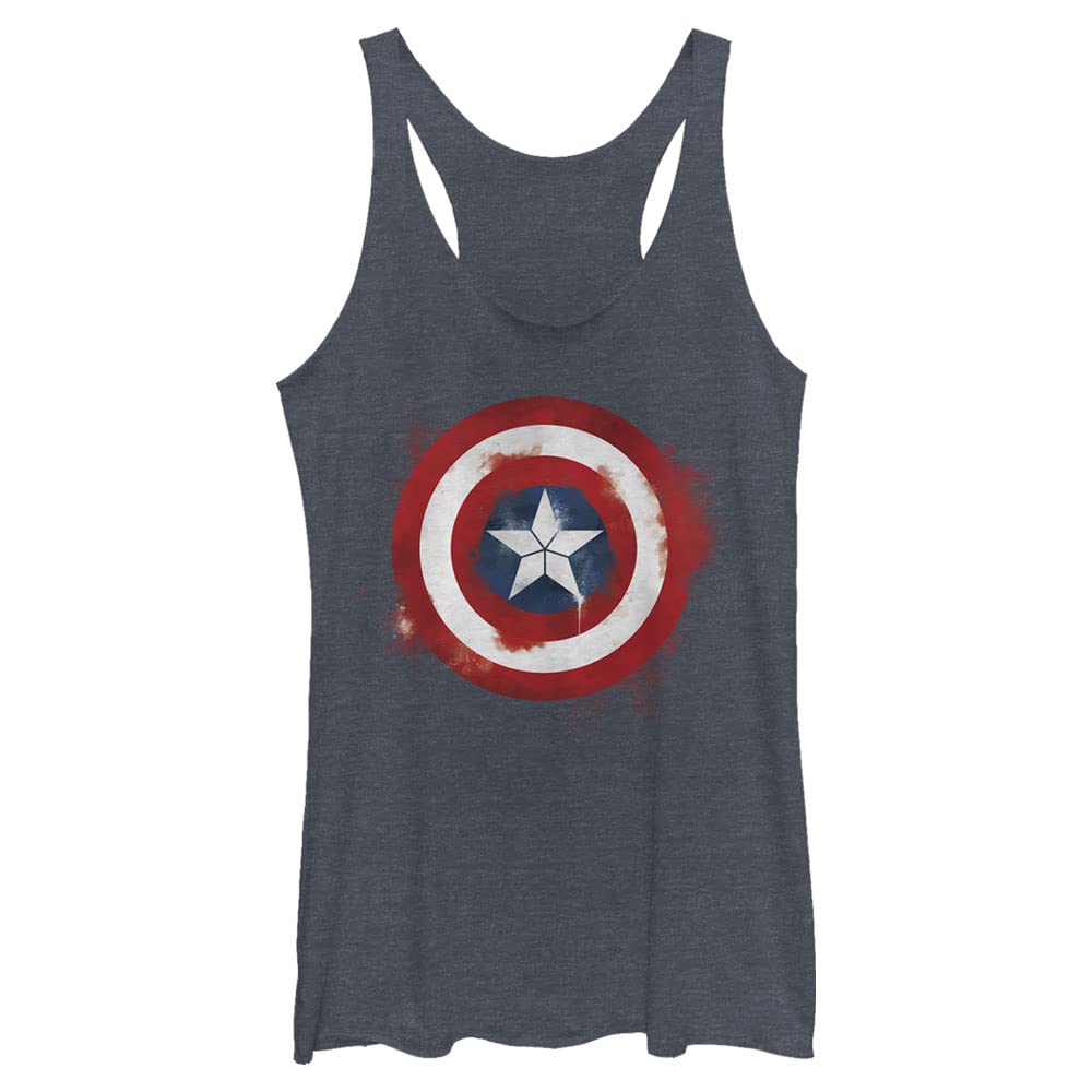Marvel Captain America Logo Women's Racerback Tank Top - Superhero Graphic Workout Shirt for Gym, Cosplay & Casual Wear