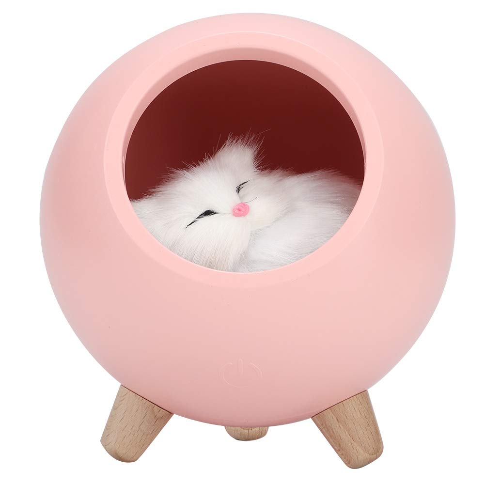 Cozy Cat Night Light - USB Charging LED Pet House Lamp for Bedroom, Desk & Nursery Decor | Cute Atmosphere Lighting for Cat Lovers | Perfect Gift for Women & Girls (Pink) - Ideal for Bedtime, Reading & Relaxation