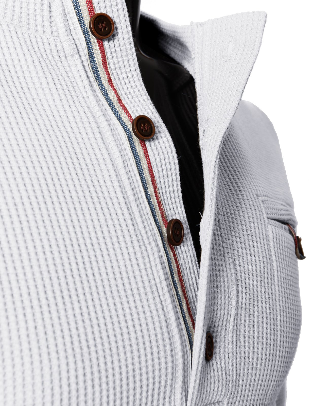 H2H Men's Casual Slim Fit Henley Cotton Shirts Long Sleeve Lightweight Waffle Fabric - Comfortable Everyday Wear for Work, Dating & Outdoor Activities