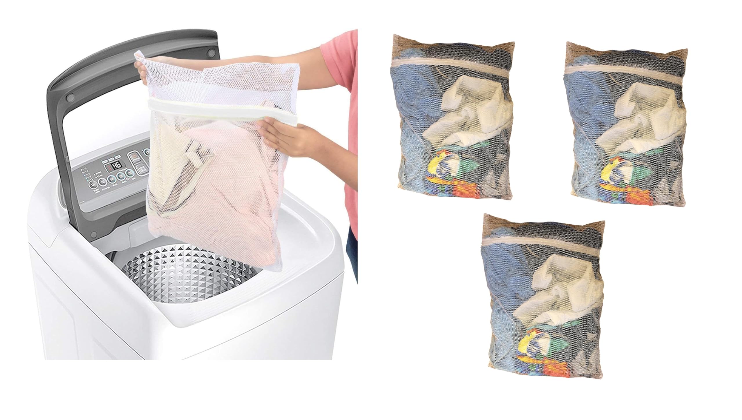 Dependable Industries 3-Pack Extra Large Reusable Mesh Laundry Bags for Delicates (20