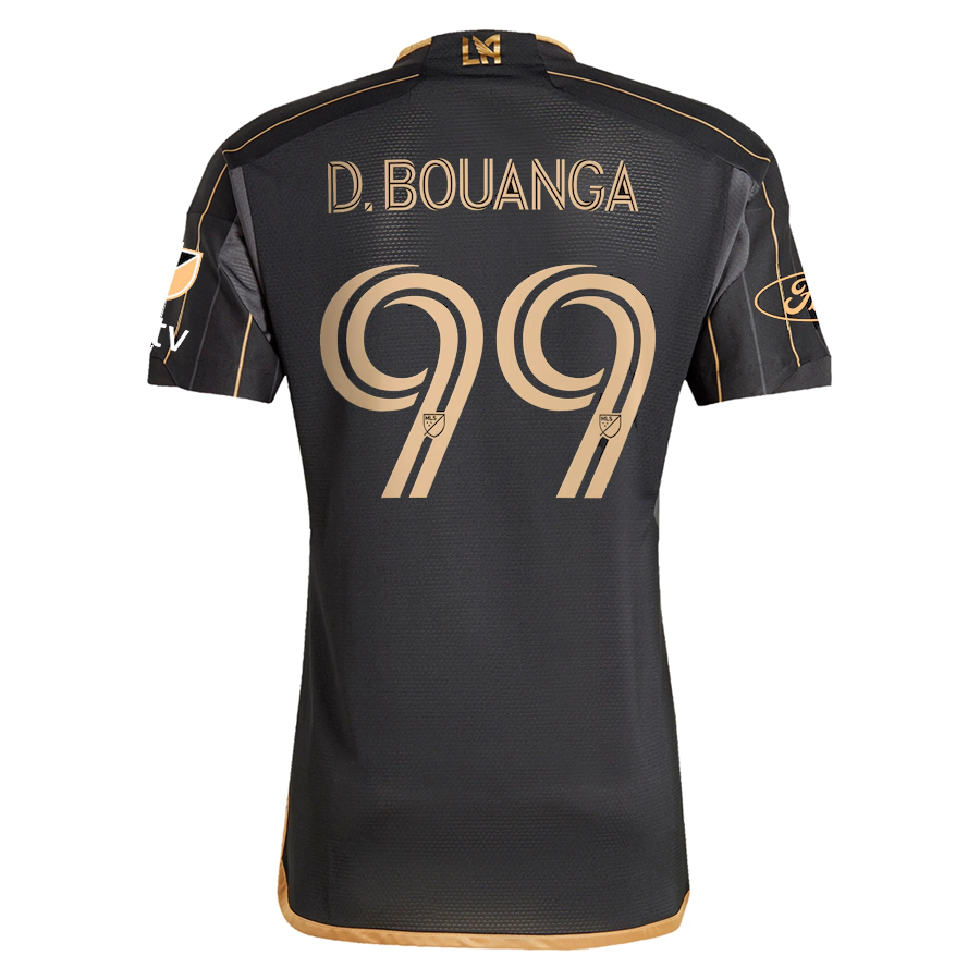 Adidas LAFC Denis Bouanga Home Jersey 2024/25 - Authentic MLS Soccer Jersey with Apple TV & Ford Patches (Black/Gold) - Perfect for Matchdays, Fan Events & Soccer Gifts