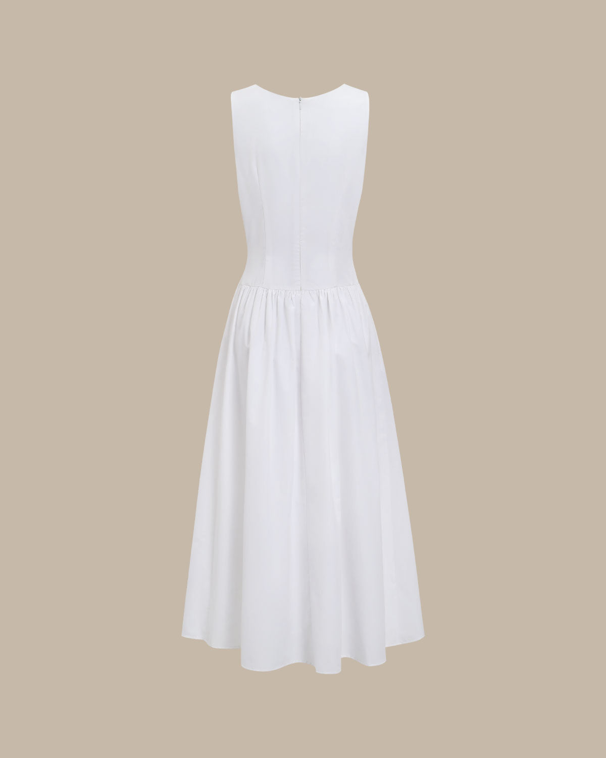 Elegant White Round Neck Pocket Maxi Dress for Women - Summer Casual Boho Beach Dress with Pockets