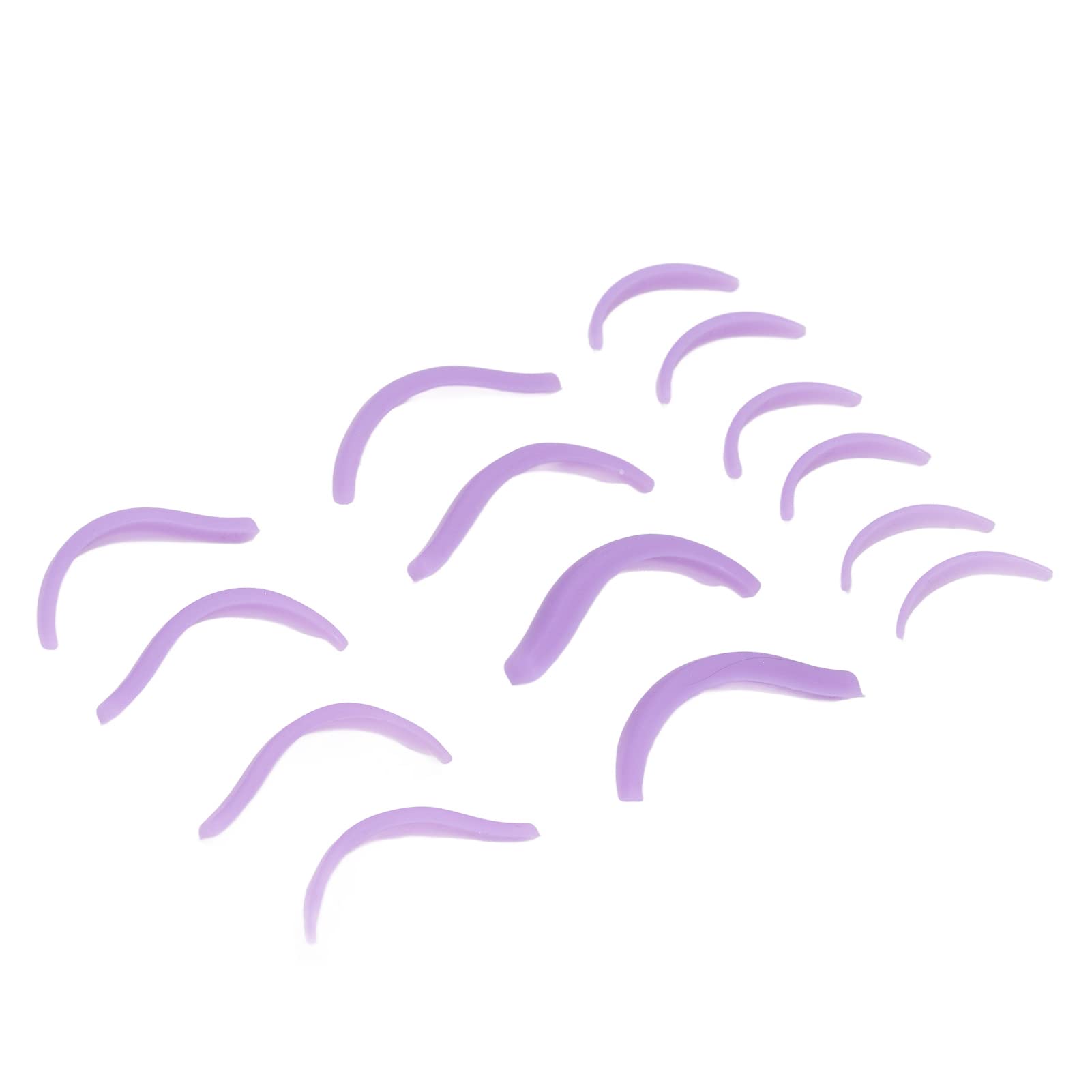 Professional Eyelash Perming Pads - Soft Silicone Lash Lift Shields (7 Sizes, 7 Pairs) for Salon & Home Use - Perfect for Lash Extensions & Perming (Purple)