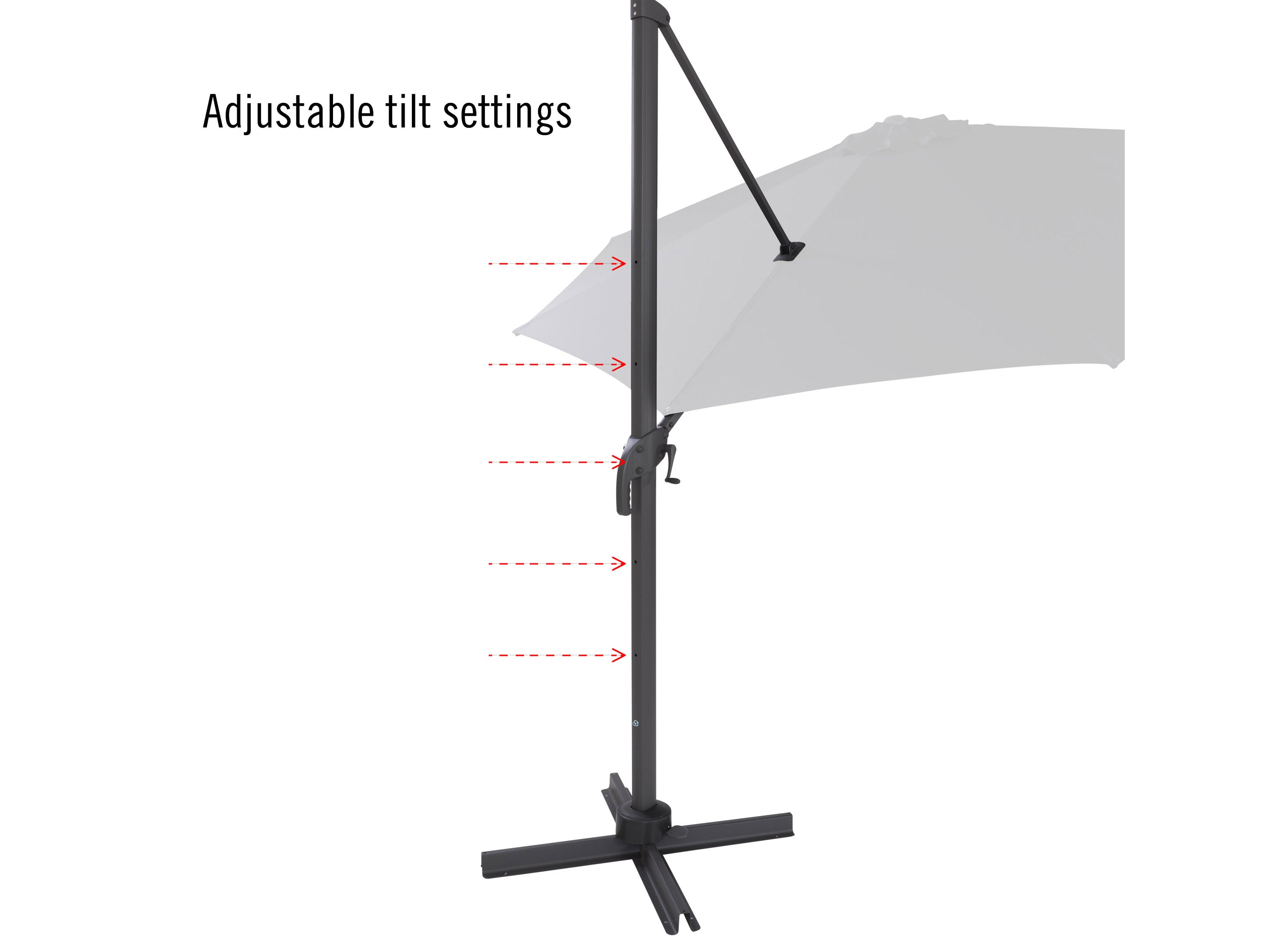 11.5ft Deluxe Offset Patio Umbrella in Wine Red - Perfect for Poolside, Backyard, and Outdoor Dining Areas