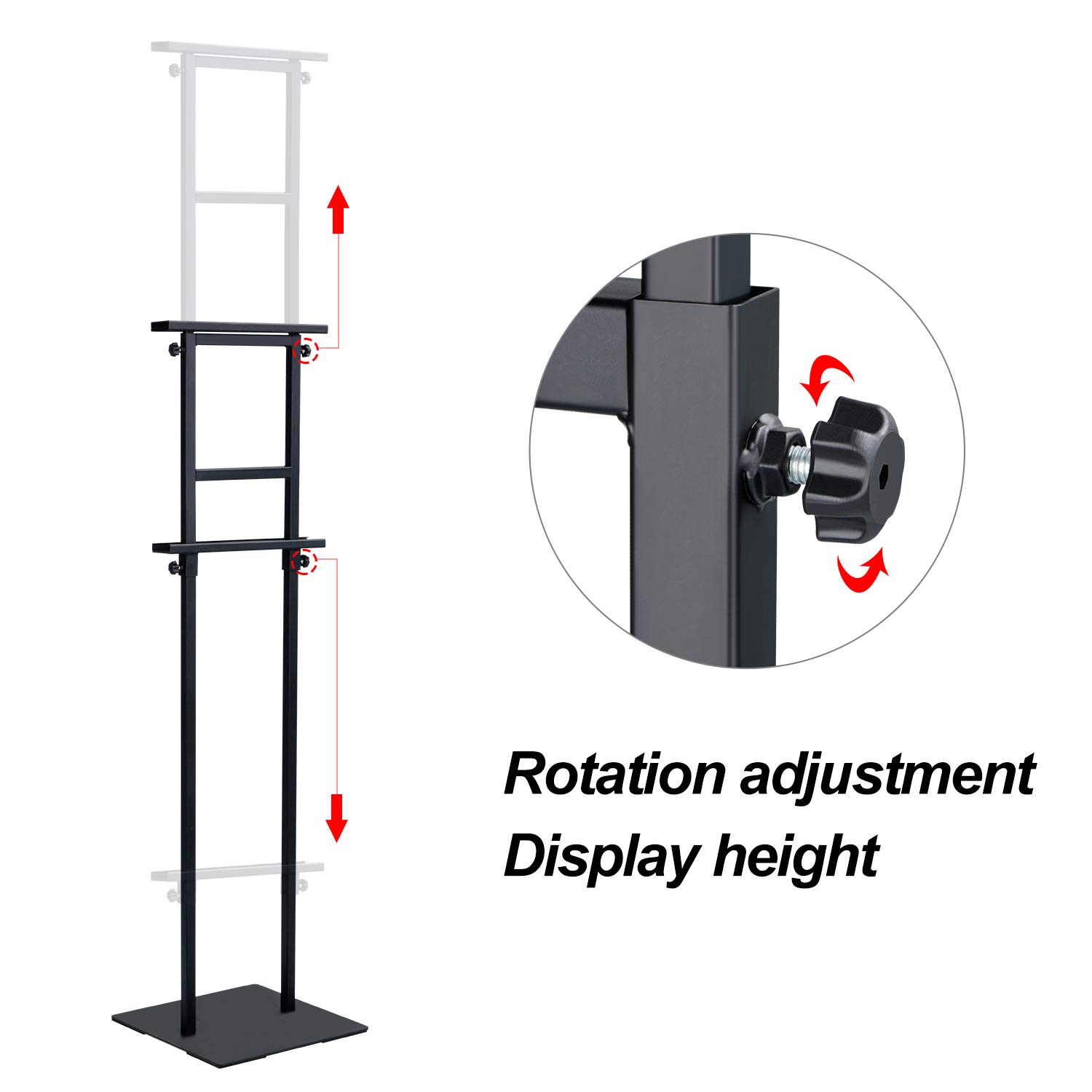 Heavy Duty Adjustable Poster Stand with Non-Slip Base - 78 Inch Double Sided Floor Banner Display Stand for Trade Shows, Retail Stores & Events - Ideal for Foam Boards, Signs & Advertising Displays
