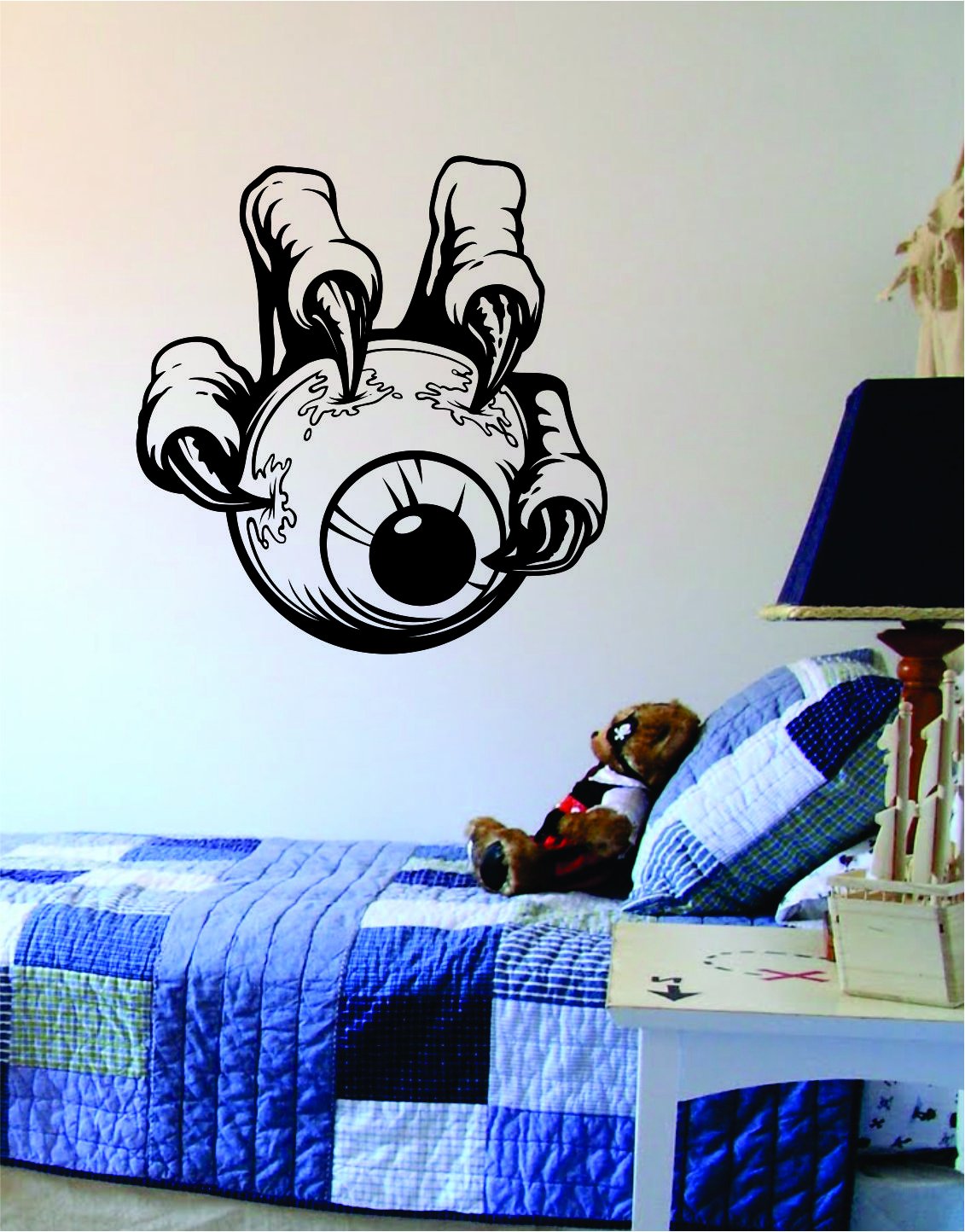 Claw Eyeball Wall Decal - Gothic Vinyl Art for Teens