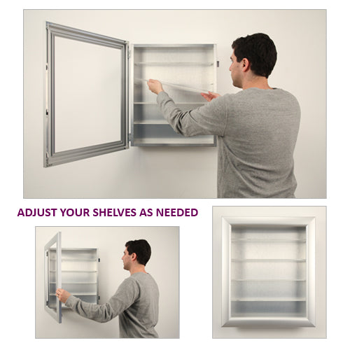 24x72 Shadow Box Display Case with Glass Shelves - Metal Framed SUPER WIDE FACE (5