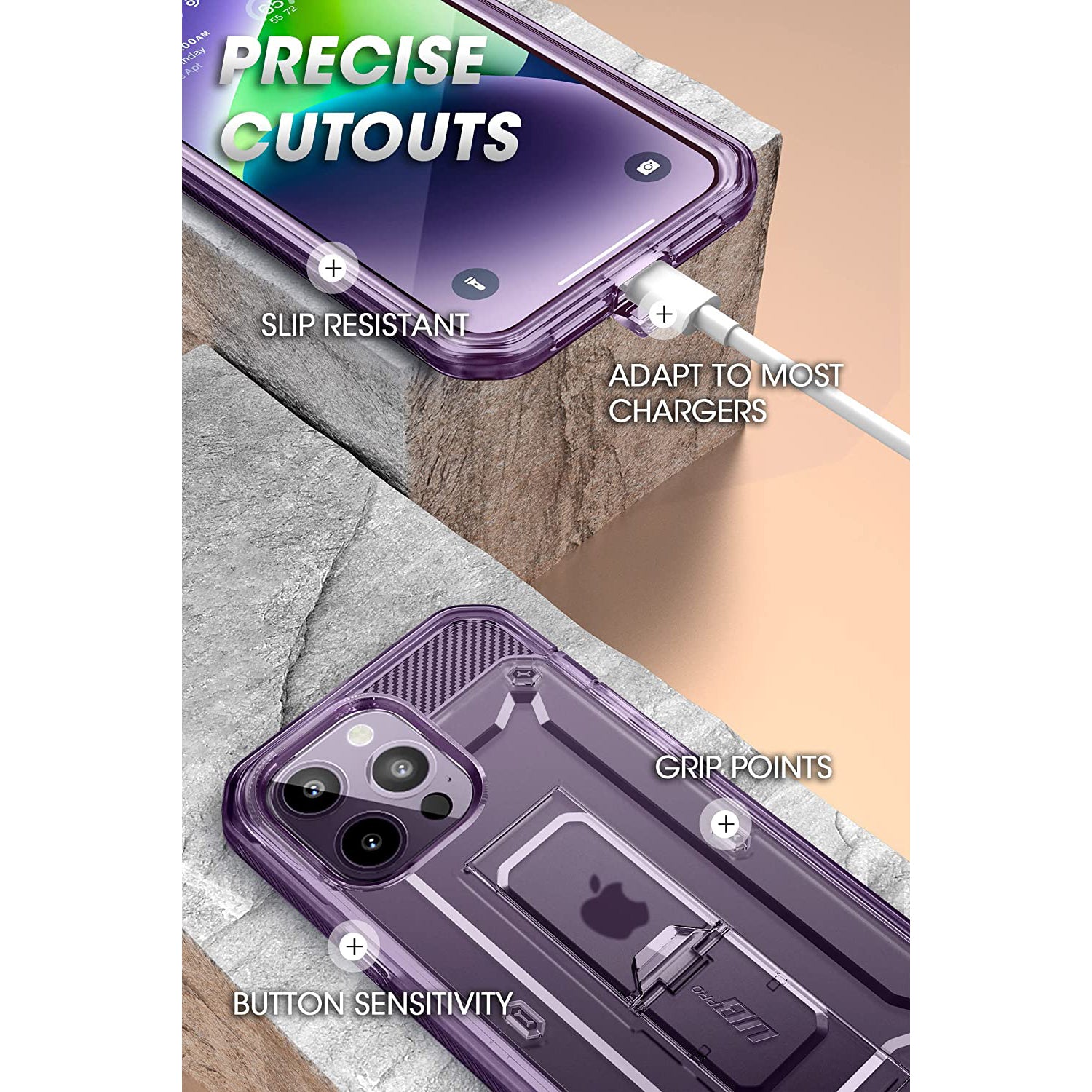 iPhone 14 Pro Max 6.7 Inch Unicorn Beetle PRO Rugged Case - Purple Fog | Shockproof & Drop Protection | Perfect for Outdoor Adventures & Extreme Sports