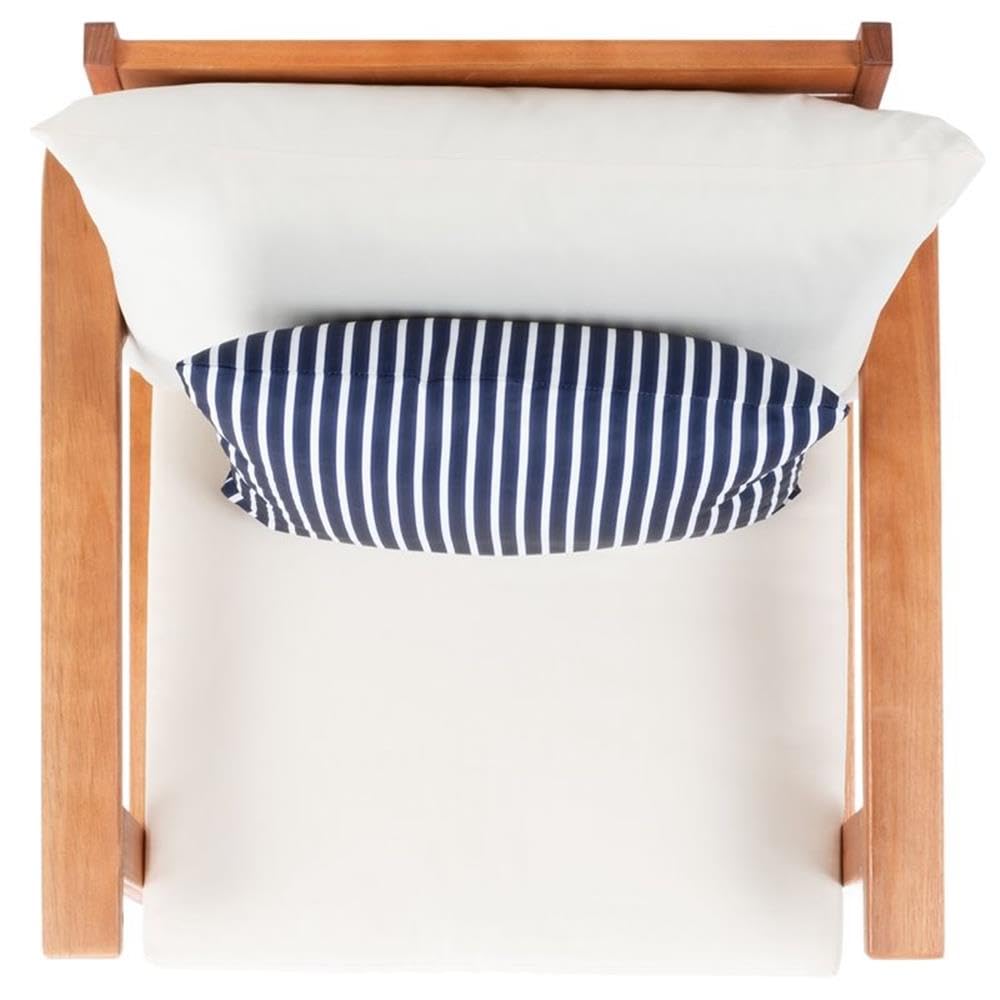 Safavieh PAT7050D 4-Piece Outdoor Patio Pillow Set - Navy Striped, Natural & Beige Weather-Resistant Cushions for Garden, Poolside & Deck Furniture Decor
