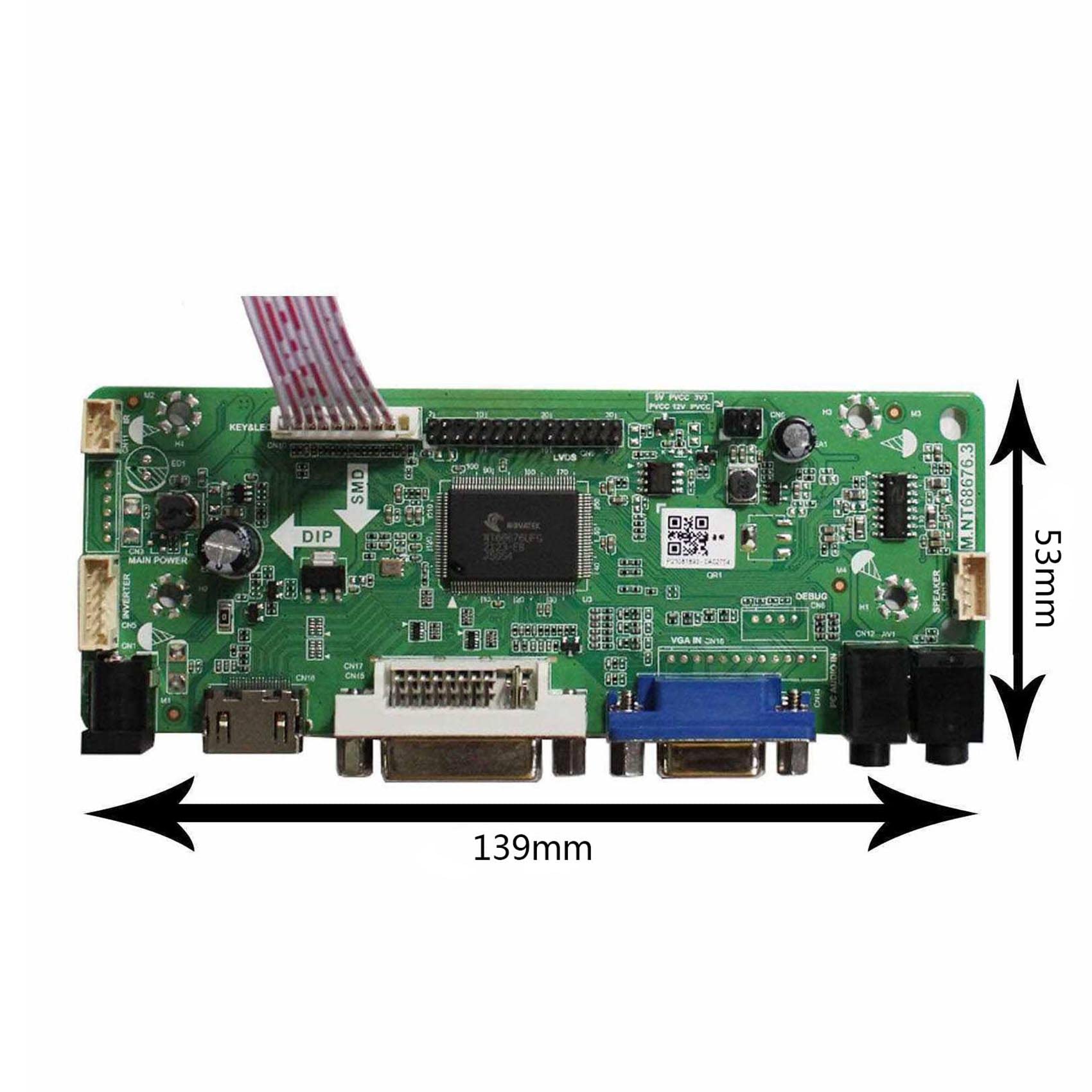 VSDISPLAY 14.9 Inch LTA149B780F LCD Screen - 1280x390 Resolution TFT Display with HDMI VGA DVI Audio LVDS Controller Board - DIY Marquee Monitor Replacement for Arcade Machines, Digital Signage & Gaming Setups