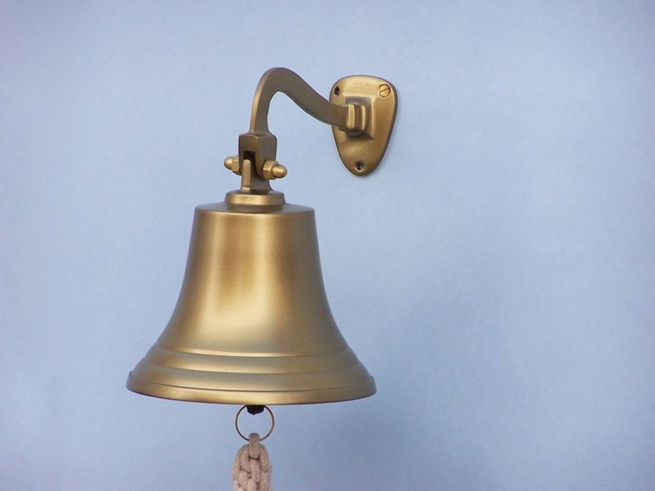 Antique Brass Hanging Ship's Bell - 11