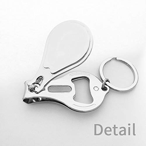 Premium Stainless Steel Nail Clipper with Keychain - Portable Fingernail Cutter & Opener Tool for Travel, Gym, Office, and Everyday Carry (EDC)