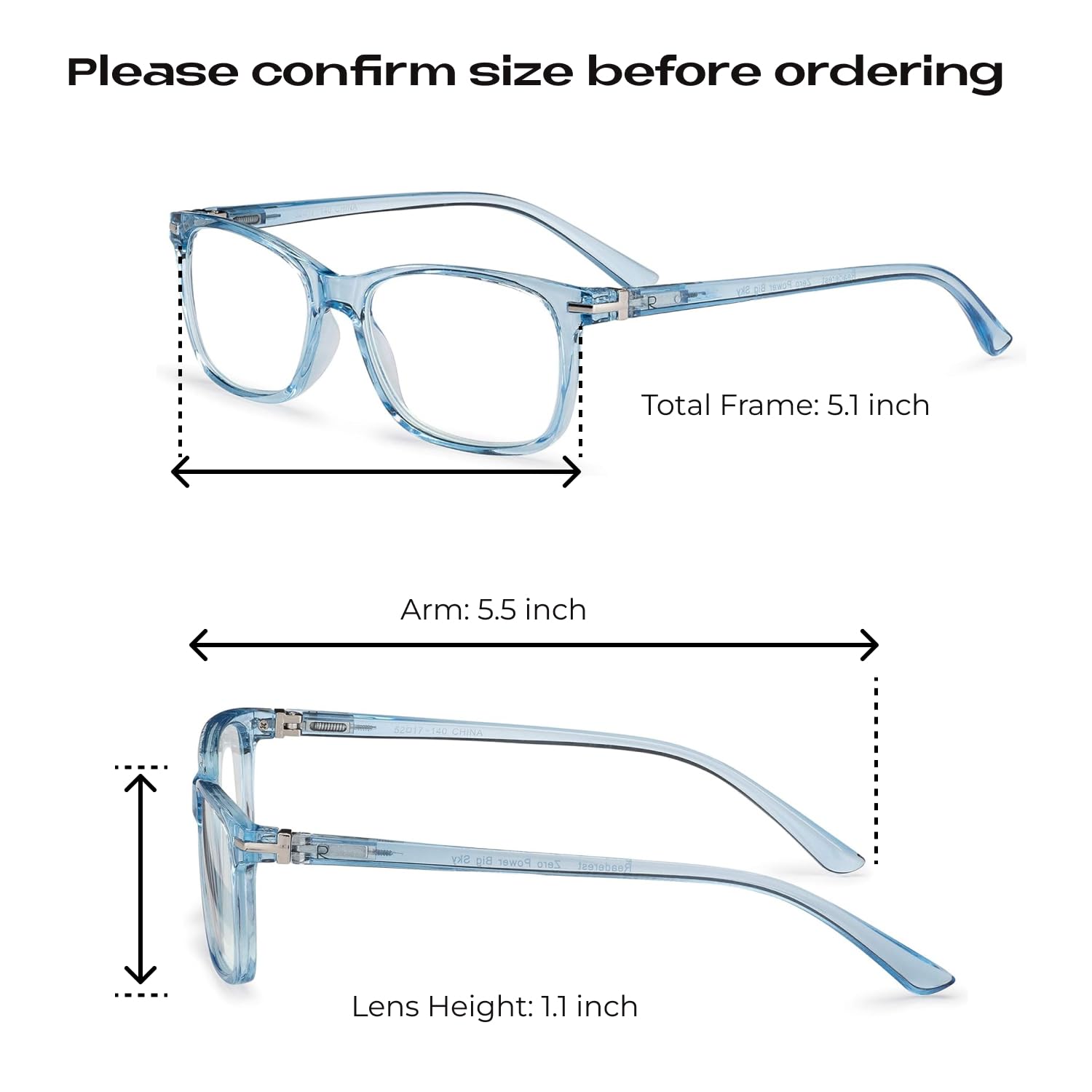 BOGO Readerest Blue Light Blocking Reading Glasses - Zero Magnification Computer Eyeglasses with Anti-Glare & UV Protection - Light Blue Thin Reflective Lens for Men & Women - Reduce Eye Strain for Office Work, Gaming & Screen Time