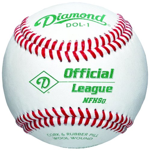 Official NFHS Diamond DOL-1 Baseballs - High-Performance Leather Game Balls for League Play, Practice & Training | Perfect for High School, College & Youth Baseball Games