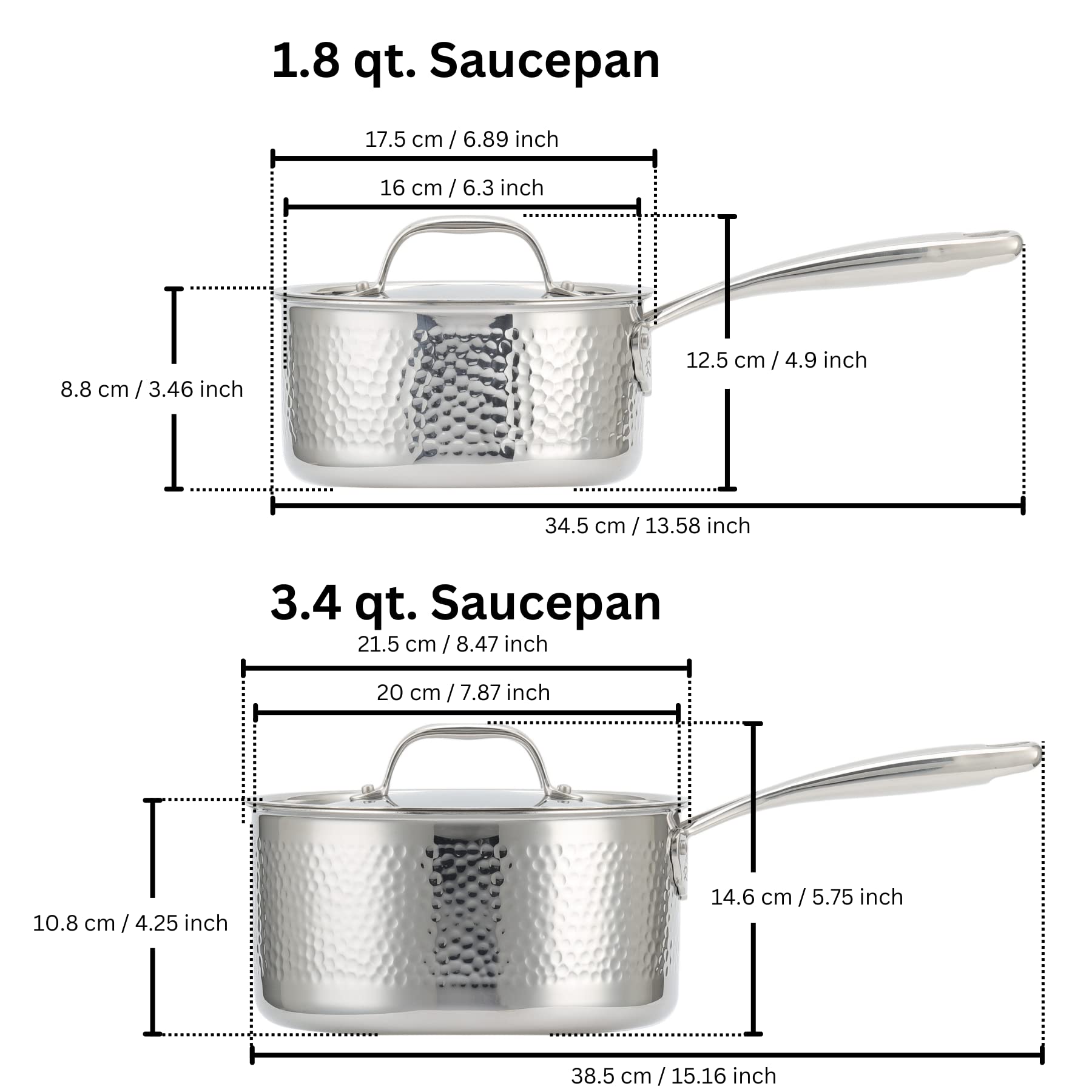 Premium Stainless Steel 9-Piece Cookware Set - Oven & Dishwasher Safe - Nonstick Pots and Pans Set with Glass Lids - Perfect for Boiling, Frying, Baking & Everyday Cooking