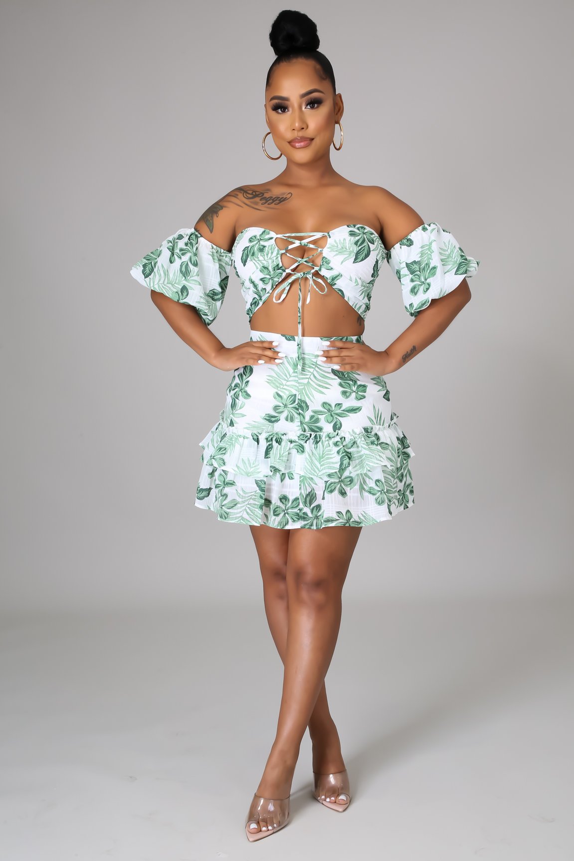 Stylish Tropical Days Skirt Set for Women - Floral Print Summer Outfit | Perfect for Beach Vacations, Pool Parties & Casual Wear