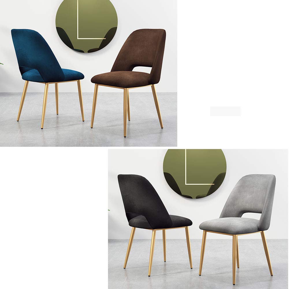 Nordic Dining Chair - Comfortable Iron Side Chair with Flannelette Backrest & Upholstered Metal Legs for Coffee Shop, Living Room, Bedroom, Kitchen | Perfect for Relaxing, Dining and Entertaining