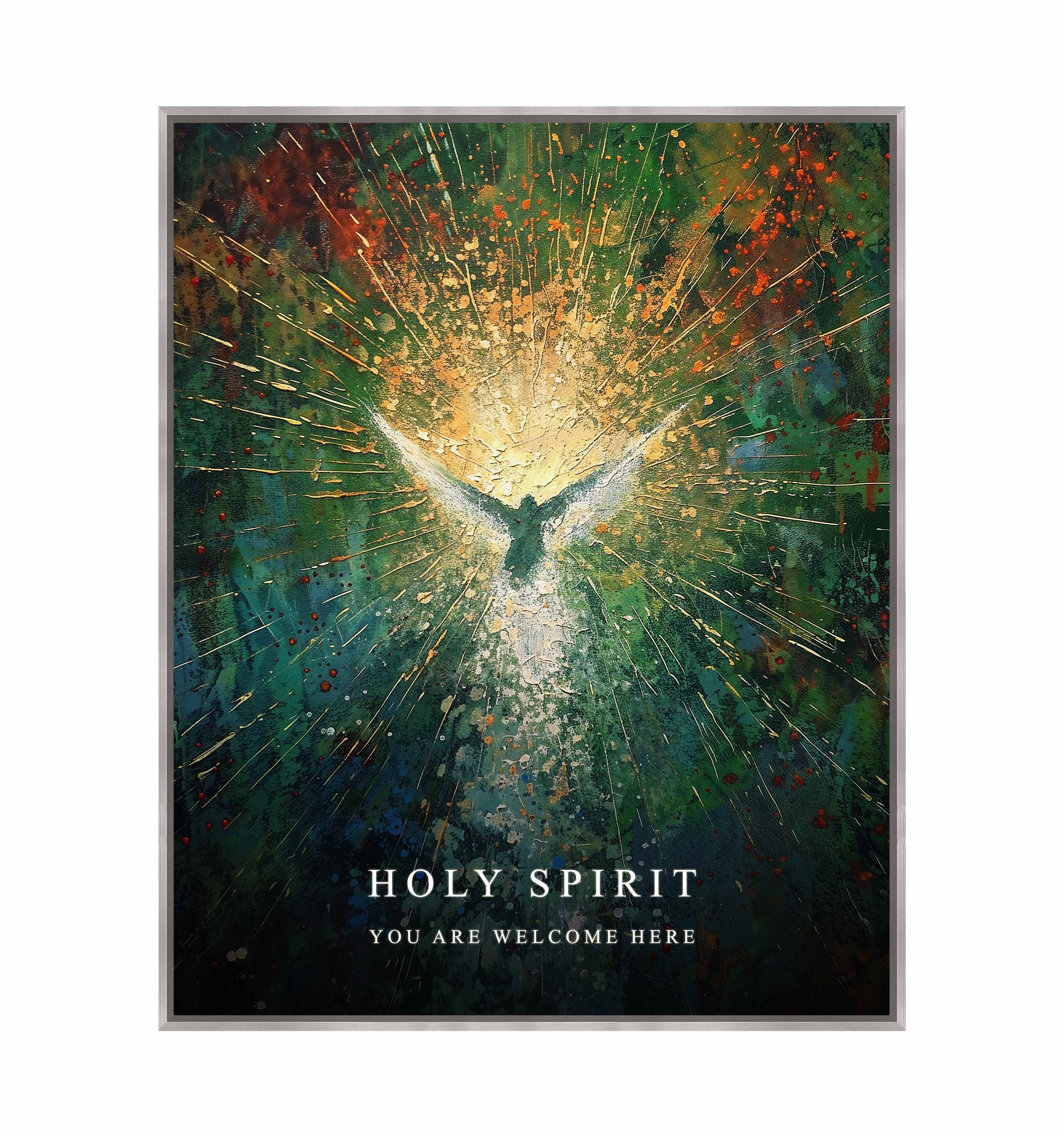 Holy Spirit Gallery Wrapped Canvas - Religious Wall Art Decor for Home, Church & Office - Inspirational Christian Canvas Painting for Living Room, Bedroom & Worship Spaces