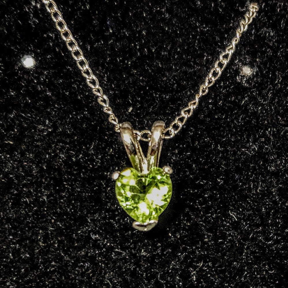 Natural Birthstone Heart Pendant Necklace - Solid Sterling Silver or 14K White/Yellow Gold - 5mm Dainty Jewelry for Kids & Women - Perfect for Birthdays, Christenings & Special Occasions