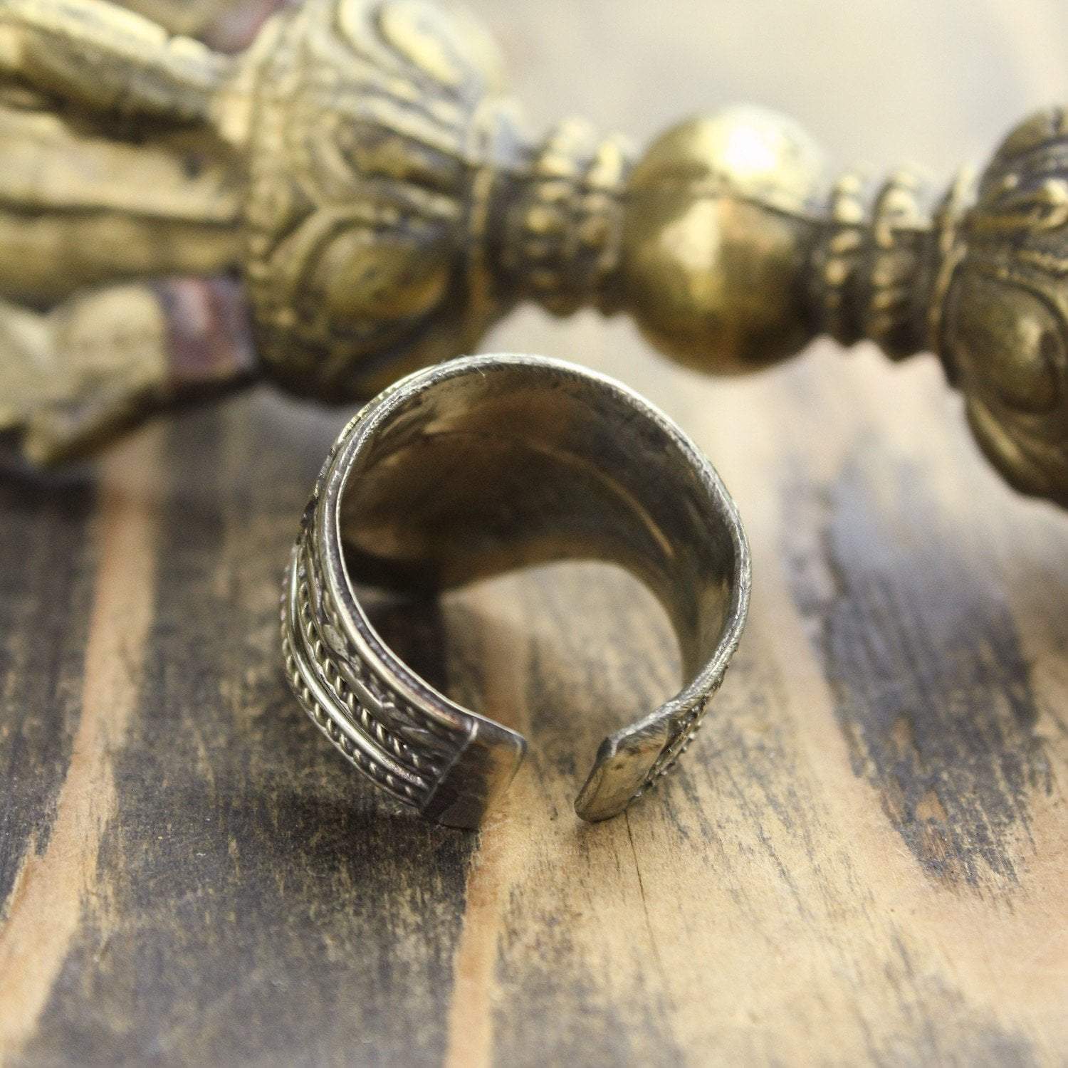 Adjustable Mantra Shield Ring for Men & Women - Stainless Steel Spiritual Protection Jewelry - Perfect for Meditation, Yoga & Daily Wear
