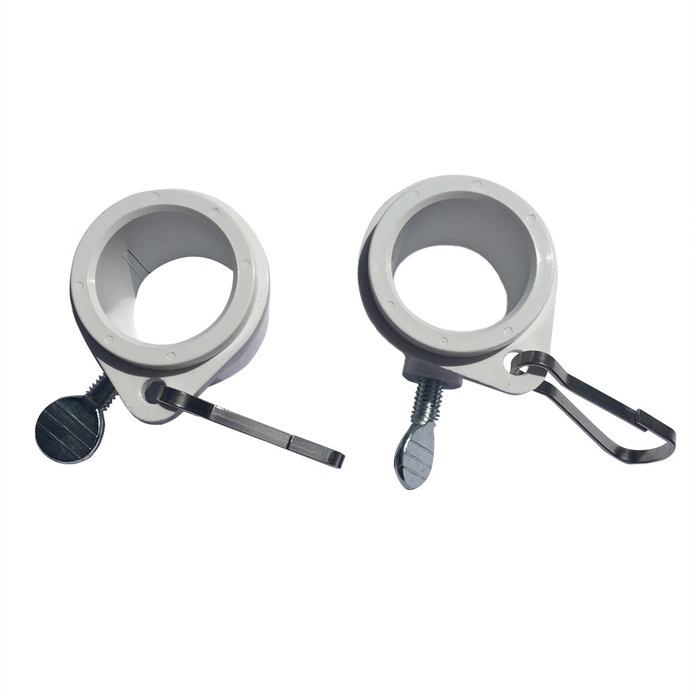 1 Inch White Rotating Flag Mounting Rings - Fits Standard 1